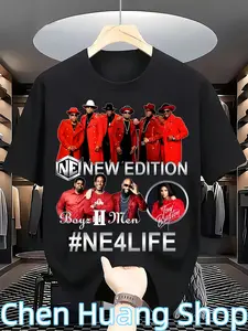Men'S & Women'S The New Edition Way Tour 2026 Concert T-Shirt |   NE4LIFE New Edition 2026 Fan Merch, Short Sleeve Crew Neck Casual Top, Vintage Clothing Gifts For Fans And Friends, Heat Transfer Printing, Loose Fit