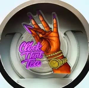 Clock That Tea kindle Grip, Black Girl Clock That Tea Phone Grip, Colorful Vibes Phone Holder, Magnetic Acrylic Phone Grips, Best Gift For E-Reader