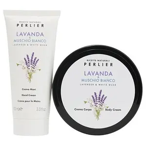 Perlier Lavender & White Musk Body and Hand Cream Set