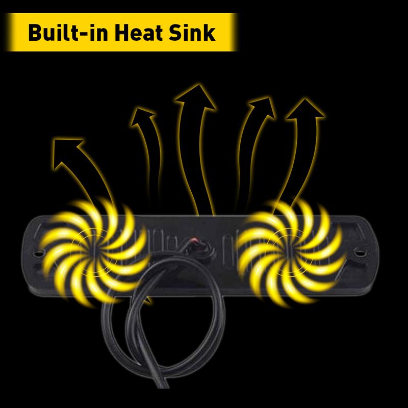 8-Pack 6 LED Amber/White Strobe Lights Vehicles Trucks Emergency Strobe Lights Kit 12V -24V Warning Hazard Flash Strobe Lights Bar Grill Grille Surface Mount Super Bright Waterproof, Amber/White