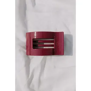 Flat Large Rectangle Hair Claw Clip in Berry