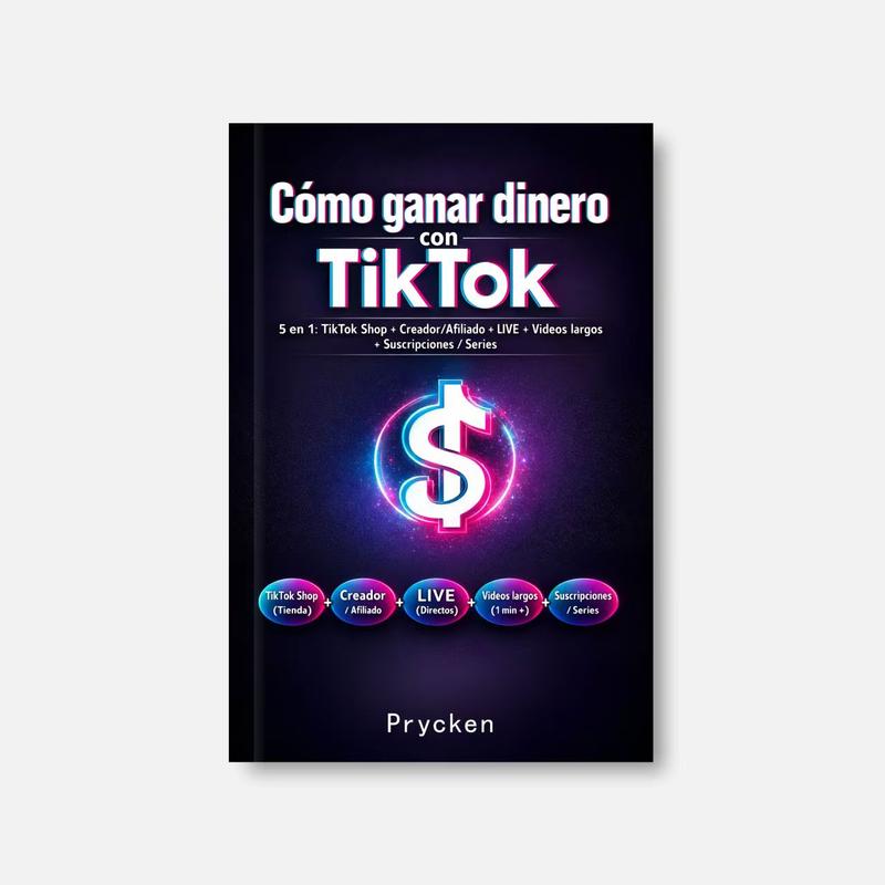 Prycken  Cómo ganar dinero con TikTok，5 en 1: TikTok Shop + Creador/Afiliado + LIVE + Videos largos + Suscripciones / Series.Suitable for Spanish speakers and beginners, and is the perfect gift for couples and friends.