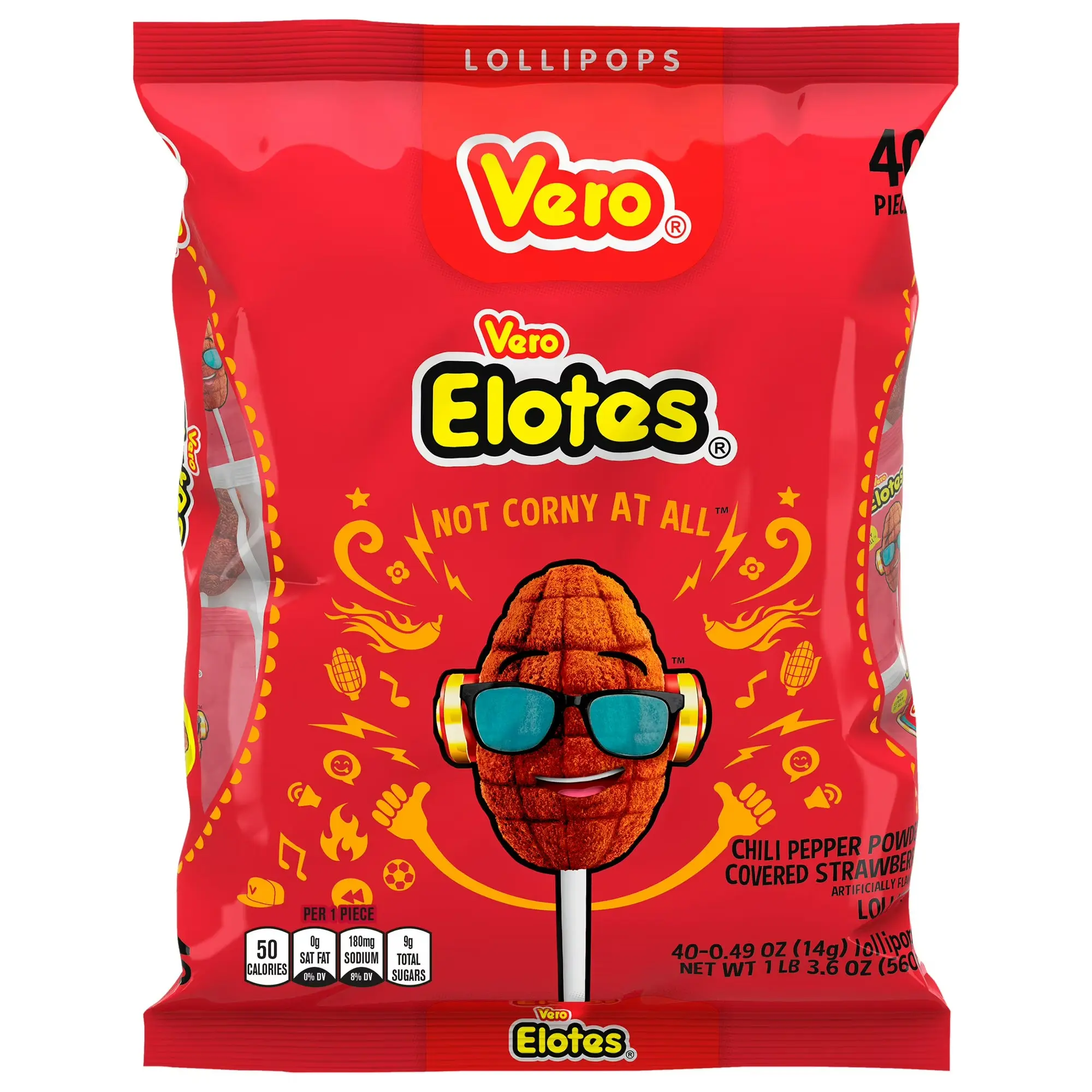 Vero Elotes Spicy Strawberry lollipop - 40 Count