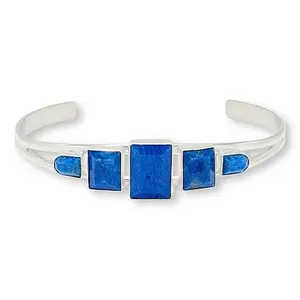 Mine Finds by Jay King Gallery Collection Sterling Silver Denim Lapis Cuff Bracelet