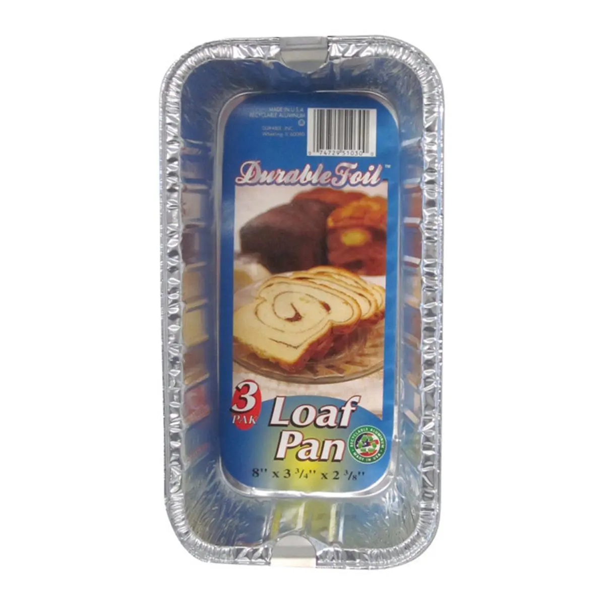 Home Plus Disposable Aluminum Rectangular Loaf Baking Pans - 2-3/8" D x 3-3/4" W x 8" L, Durable Foil Construction, 12 Pcs Aluminum Foil Disposable Cookware