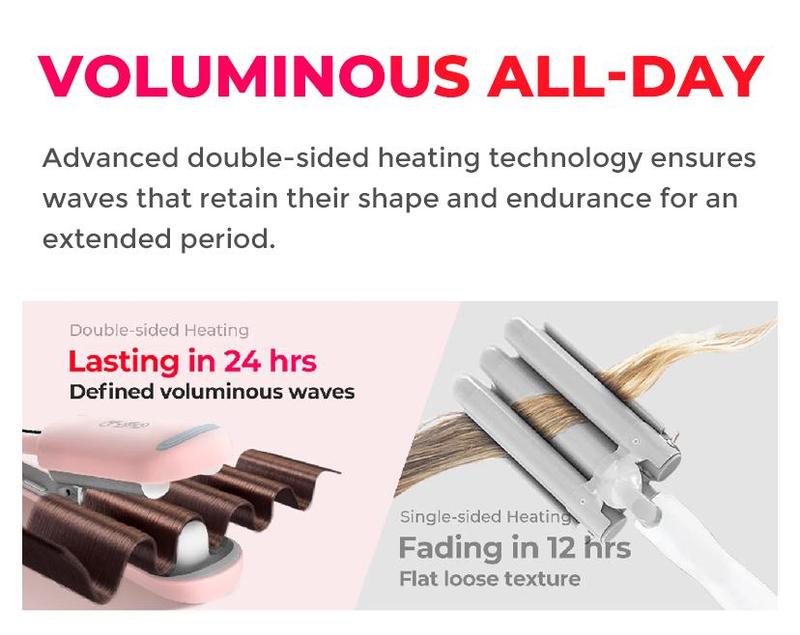 TYMO ROVY COMPACT Hair Waver Crimper, Hair Curler & Curling Irons, Hair Styling Tool With Negative Ionic Technology For Smooth Waves, Wavy Comfort, Hollywood Waves,Negative Ion,Beach Waver,Cash Kate Curling Iron