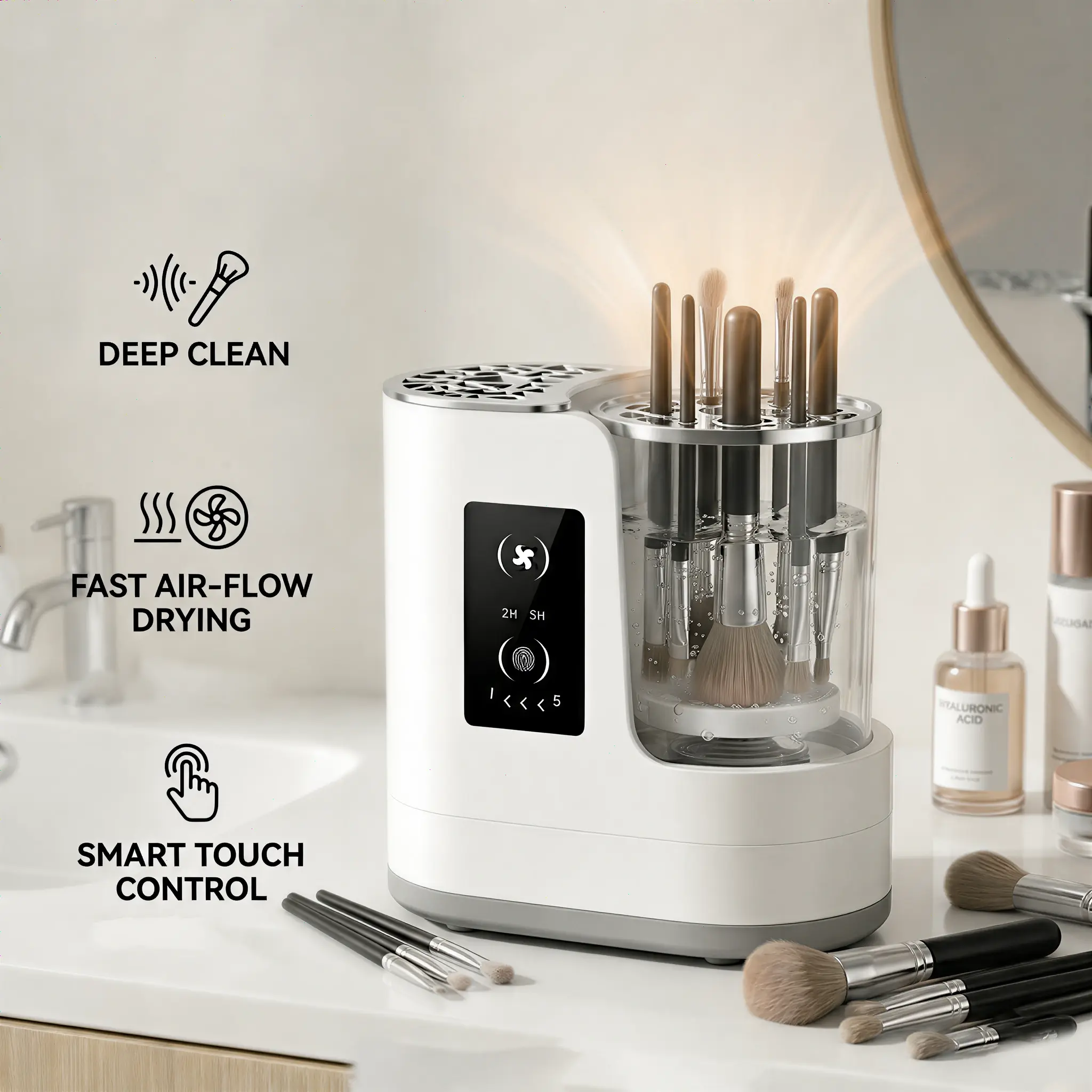 Automatic 3 IN 1 Electric Makeup Brush Cleaner,Makeup Brush Cleaner with Makeup Brush Dryer,Portable USB Deep Cleaning for Beauty Makeup Brush Set,Blush Brush,Sponges