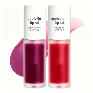Nooni Korean Apple Lip Gloss Dual-Color Set | Glossy lip gloss, long-lasting color, moisturizing lip care, hydrating lip color, travel size, smooth and oily, suitable for all skin types.