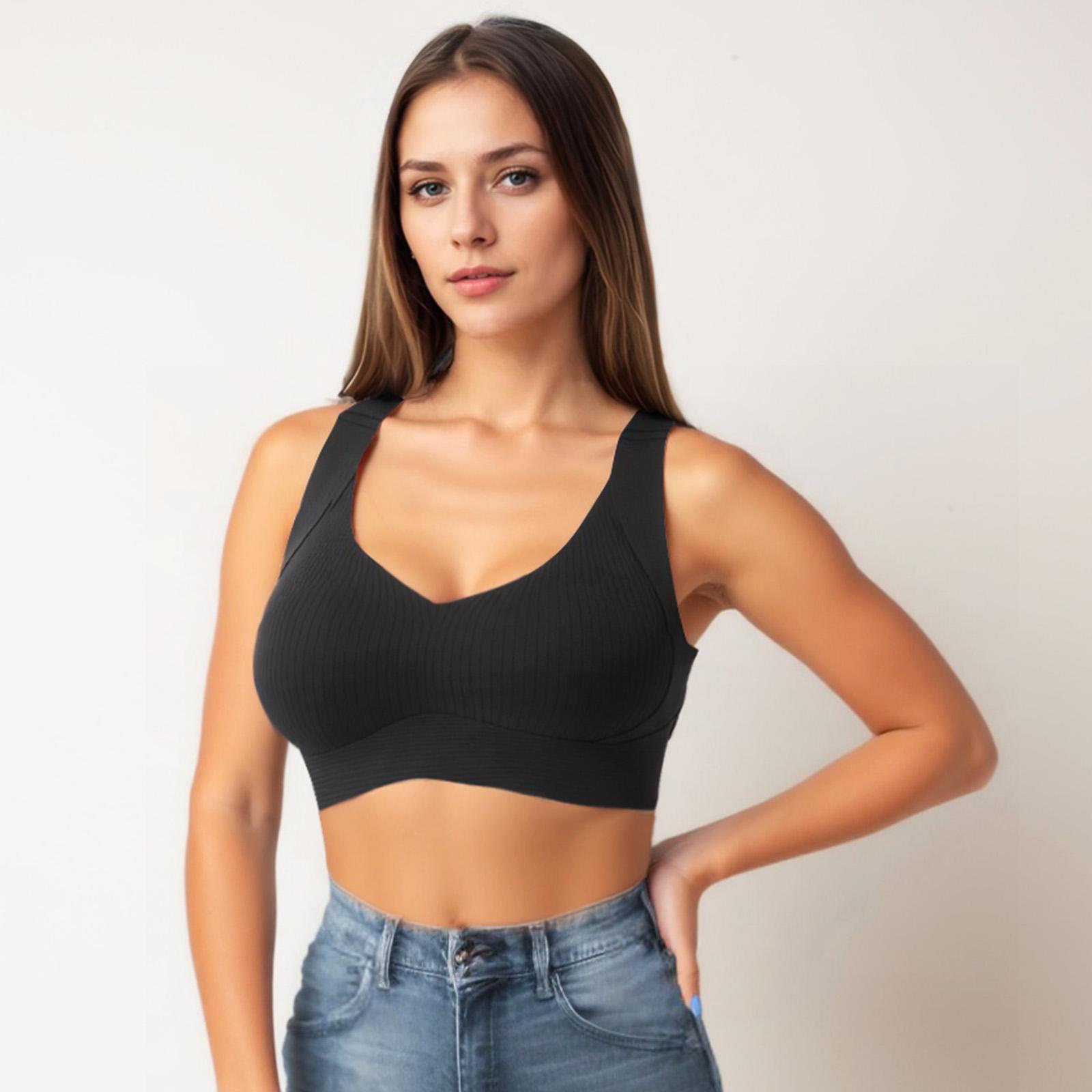 5/6Pack Women's Solid Color Wireless Bra, Comfortable Breathable Push Up Bra, Soft Lightweight Lingerie for All Seasons, Womenswear