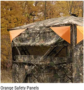 TIDEWE Vis360 360&deg; See-Through Hunting Blind, Silent Pop-Up Deer Ground Blind with Removable 300D Blackout Panel, Adjustable 270&deg;/360&deg; Viewing, 4 Full Panels