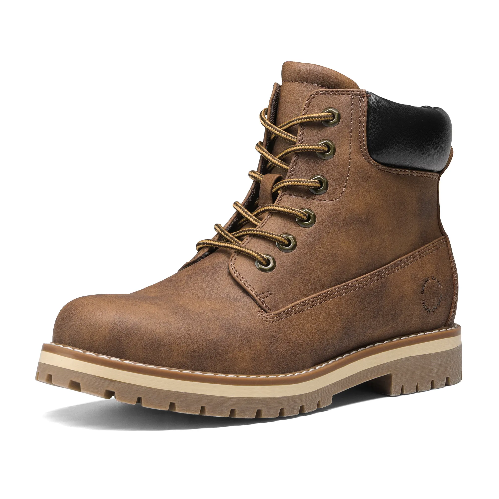BRUNO MARC Anniversary Men's Synthetic Combat Ankle Boots - Waterproof Fur-Lined Winter Outdoor Boots with Laces, Cushioned EVA Insole, Waterproof Outdoor Footwear, Cushioned Support