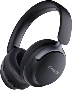 C5 Active Noise Cancelling Headphones, Wireless Over Ear Bluetooth Headphones, 3EQ Modes via Button, 60H Playtime Lightweight Folding Stereo Bass Headset with Mic, for Travel Home Space Black