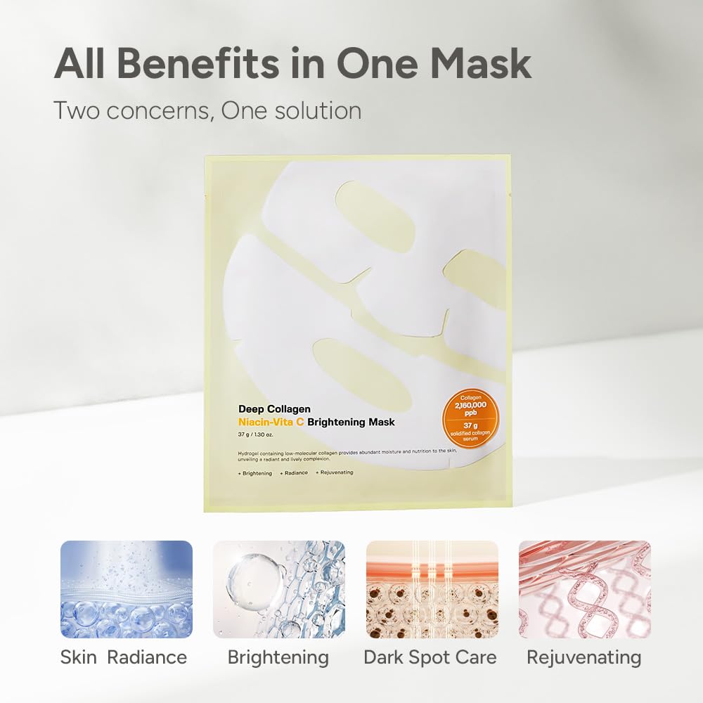 [Sungboon] Deep Collagen Brightening Overnight Mask (4ea) | The OG Glowing Facial Mask with Vitamin C | Korean Skincare Essential