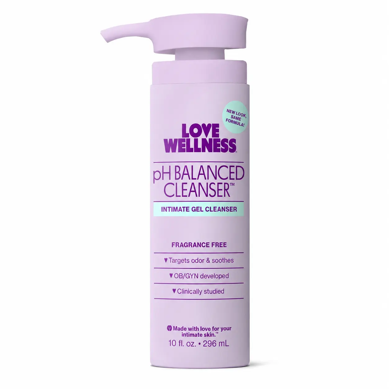 Love Wellness pH Balanced Cleanser – Clinically Studied Fragrance-Free Intimate Wash for Women Feminine Hygiene Products Nourishing Gentle