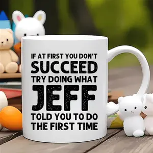 Jeff Ceramic Mug with Inspirational Design Insulated Reusable and Dishwasher Safe Ideal Gift for Birthdays Holidays Coffee Enthusiasts