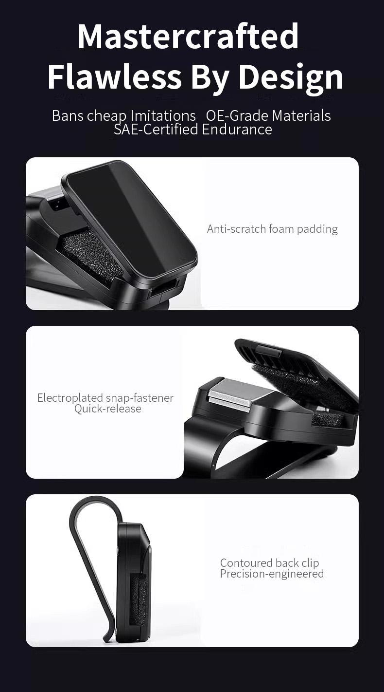 Universal Car Glasses Holder, Mirrored Glasses Clip, For Car Sun Visor, Glasses Hook Clip, Glasses Storage Clip, Car Interior Sun Visor Accessories,  Alloy Hidden Buckle