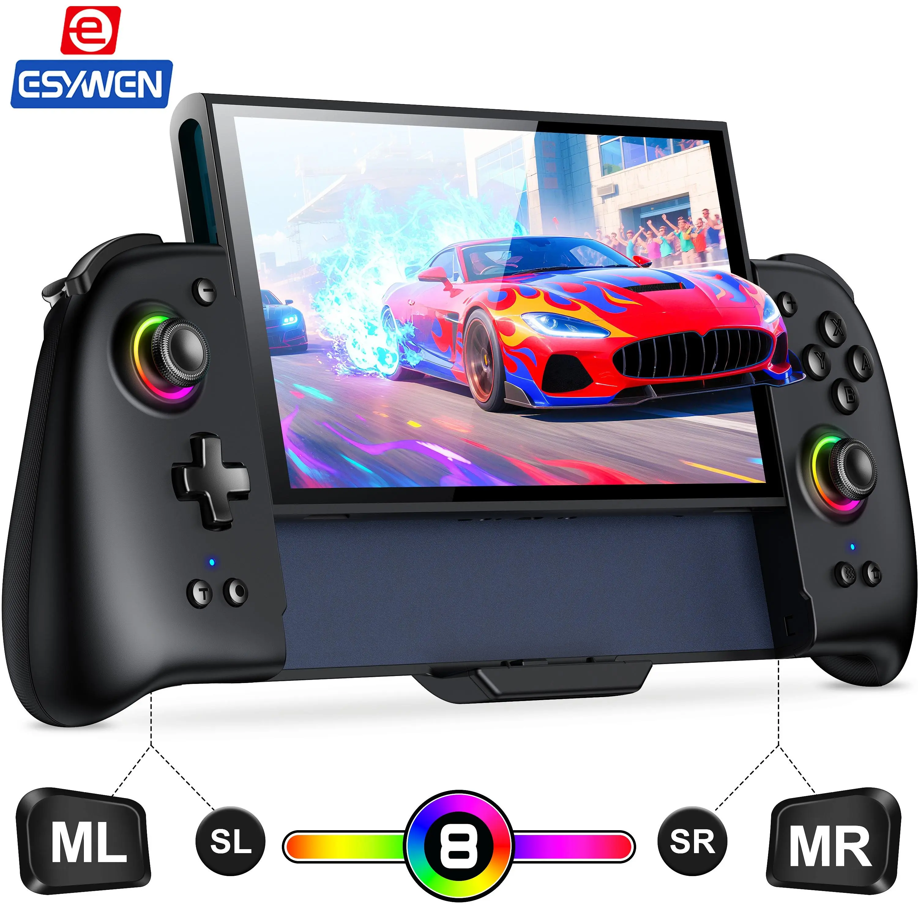 ESYWEN Switch 2 Controller - Hall Effect Joystick - One Piece Switch Joypad Replacement to Switch 2 Pro Controller's Feel, with 9 RGB Lighting, Turbo, Macro, KeyLinker App,back to school,back to school haul