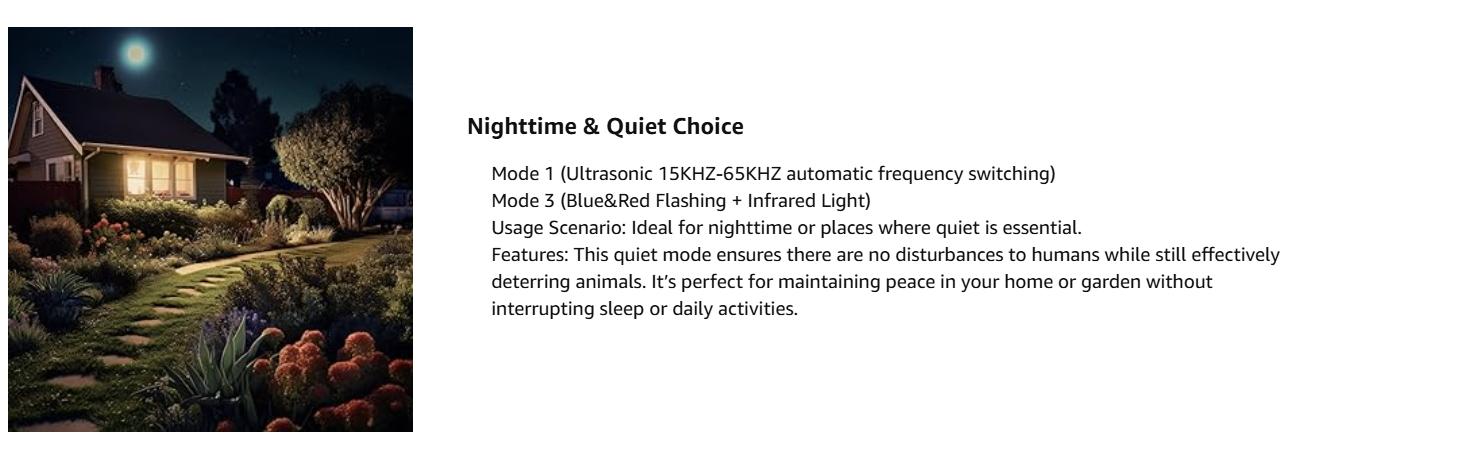 Solar-Powered Ultrasonic Animal Repeller for Yard 6 Modes with PIR Sensor & Flashing Light IP66 Waterproof Easy To Install for Squirrel Bird Deer Cat Skunk Dog Garden Protection Solar-Powered Ultrasonic Animal Repeller for Yard 6 Modes with PIR Sensor & Flashing Light IP66 Waterproof Easy To Install for Squirrel Bird Deer Cat Skunk Dog Garden Protection