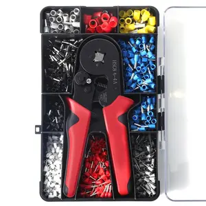 Multifunctional Wire Terminal Crimping Tool Kit Set with 1200pcs Insulated Connectors & Crimper Plier for Home Accessories