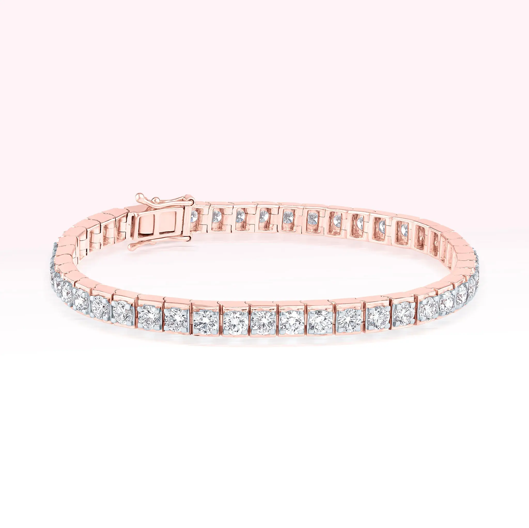 14K Rose Gold Diamond Tennis Bracelet