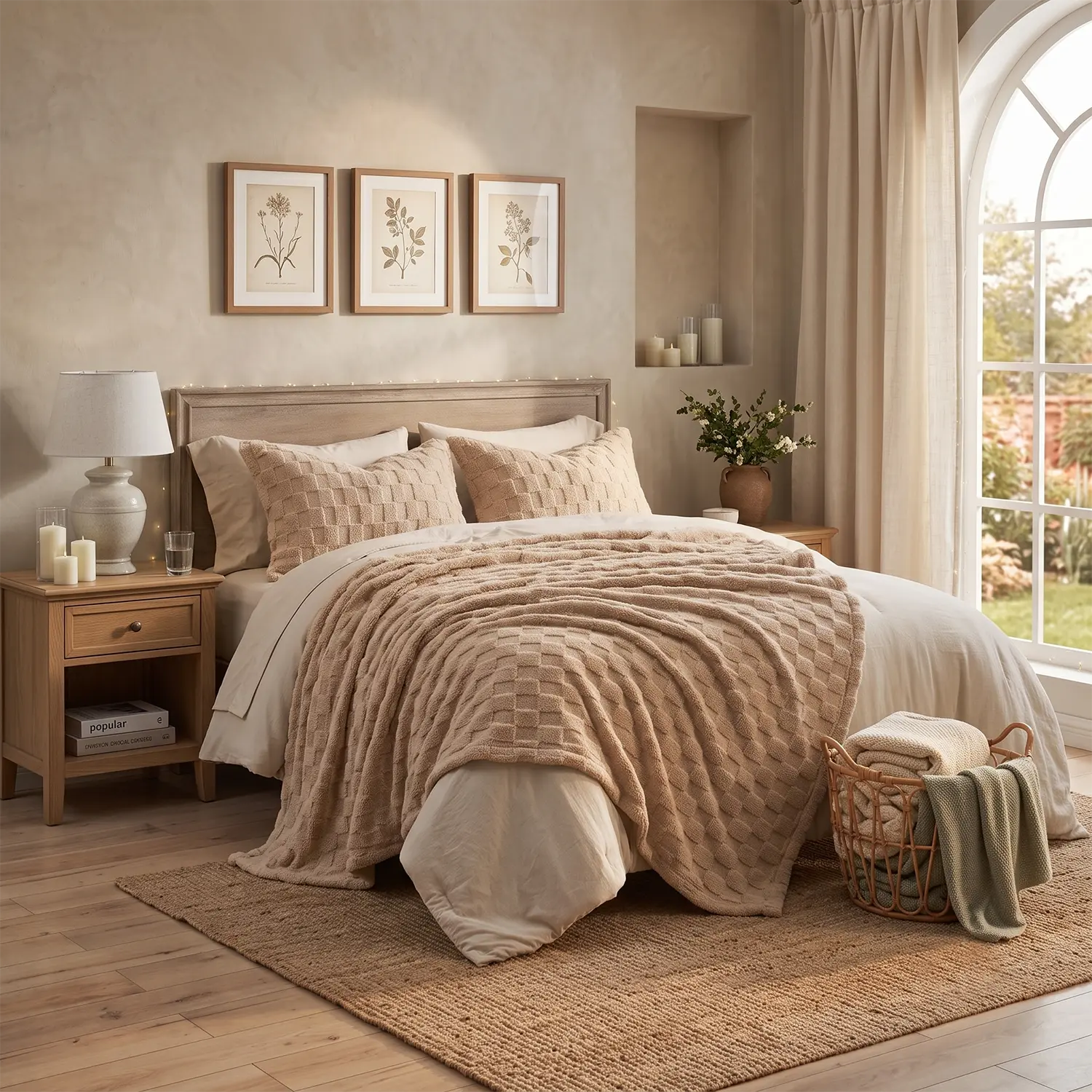HIG 6PC 2-in-1 Comforter Set | Detachable Fluffy Blanket & Prewashed Duvet Insert, All Season Bedding