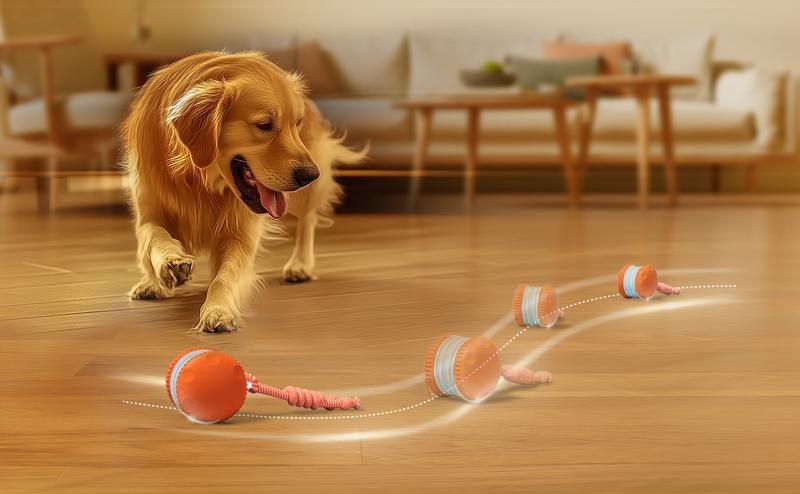 QGI Interactive Dog Ball, Random Path Electric Automatic Moving and Rolling Dog Toy with Rope for Small Medium Large Dogs, Motion-Activated Dog Stimulation Toy for Boredom Relief QGI Interactive Dog Ball, Random Path Electric Automatic Moving and Rolling Dog Toy with Rope for Small Medium Large Dogs, Motion-Activated Dog Stimulation Toy for Boredom Relief