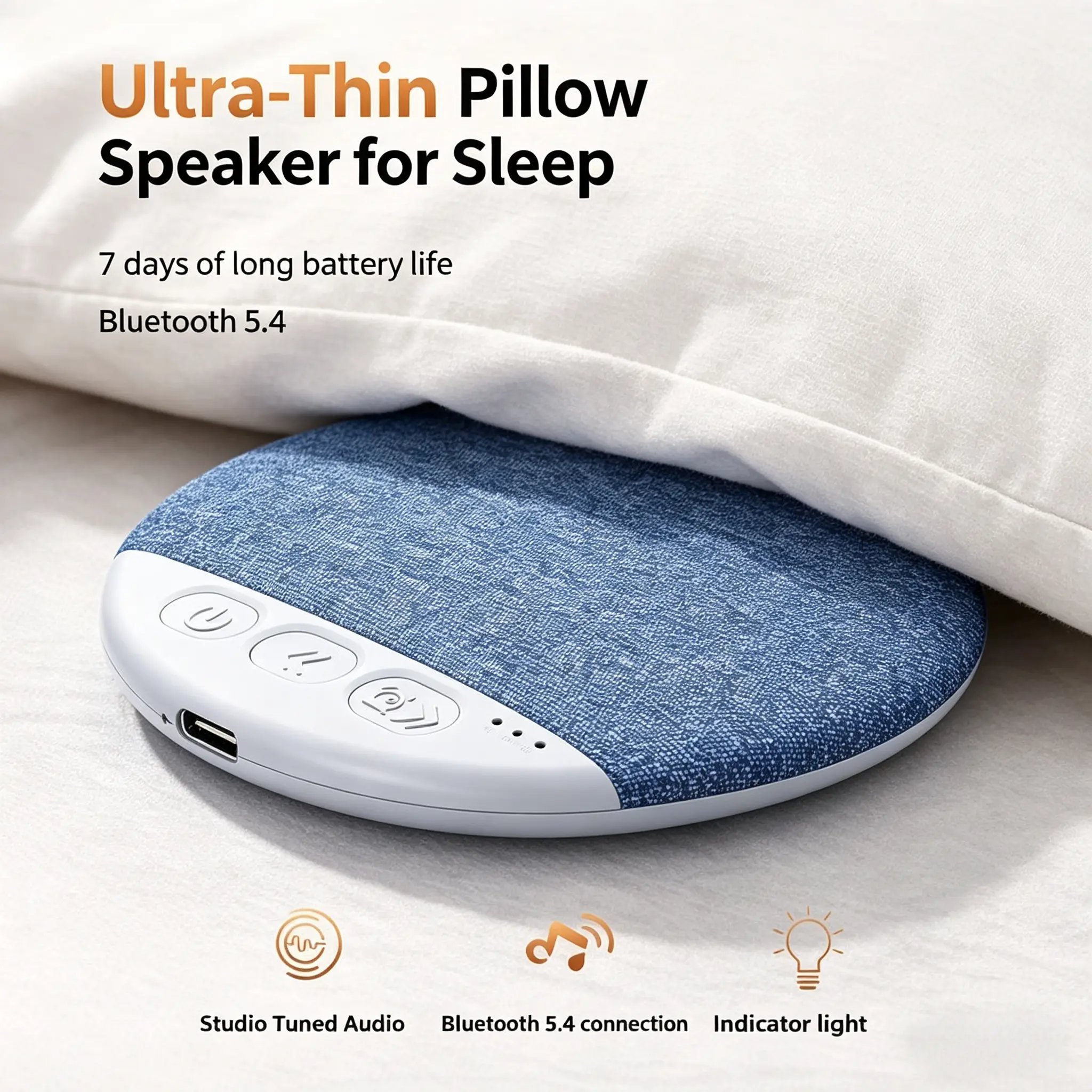 X3Pro Portable Bluetooth 5.4 Audio Speaker - Hi-Fi Stereo Sound with Harman Tuning, Fabric Bedside Sleep Aid, 7-Day Battery Life, USB Rechargeable, Multi-Device Compatible, Compact Music Playing Speaker, Speaker Bluetooth Portable sound system
