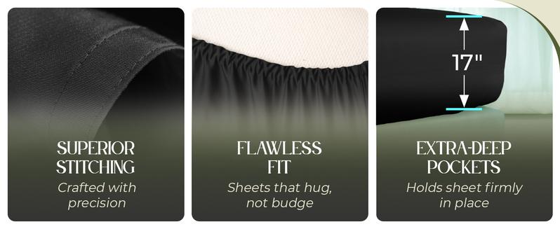 DECOLURE Bamboo Sheets 4pc Set 100% Cooling Viscose Ultra Soft 17 Deep Pocket Double Stitching Must Have for Hot Sleepers OEKO Tex Certified Hypoallergenic