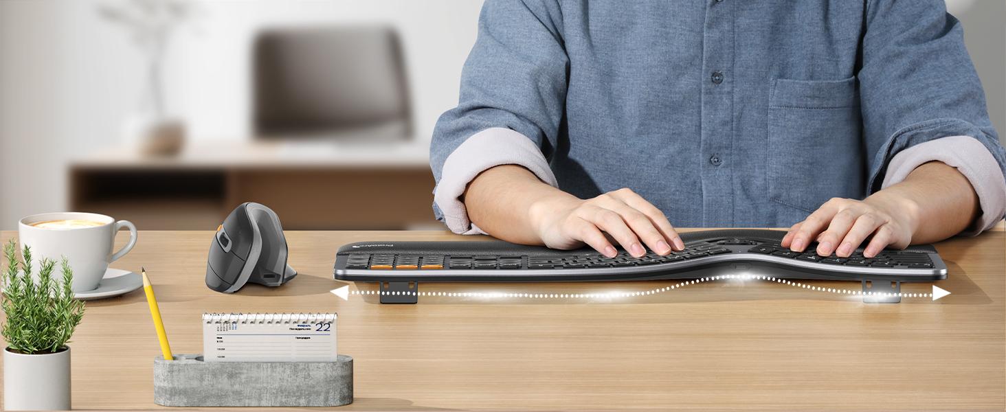 ProtoArc Backlit Bluetooth Ergonomic Keyboard, EK01 Plus Full Size Wireless Split Keyboard with Dual Bluetooth and USB, Cushioned Wrist Rest, Rechargeable, Compatible with Windows/Mac/Android ProtoArc Backlit Bluetooth Ergonomic Keyboard, EK01 Plus Full Size Wireless Split Keyboard with Dual Bluetooth and USB, Cushioned Wrist Rest, Rechargeable, Compatible with Windows/Mac/Android