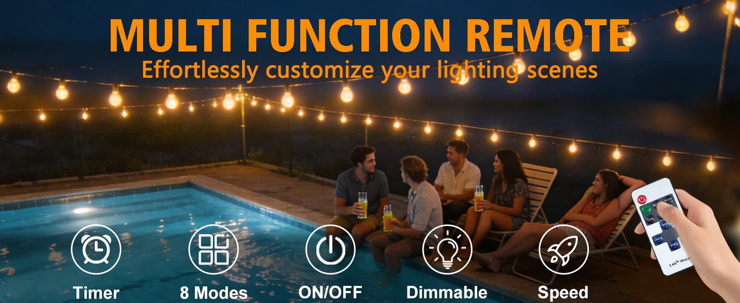 echosari Outdoor String Lights with APP Control, 200FT G40 LED String Lights for Outside with 84 Shatterproof Bulbs, Hanging Patio Lights for Balcony Apartments Backyard, Bistro,Garden, Porch, Party