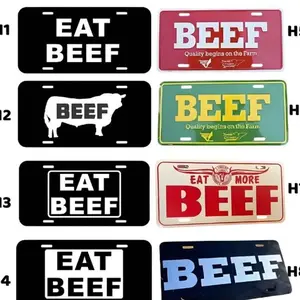 EAT BEEF License Plate - Vanity Custom Plate Tag, eat more beef