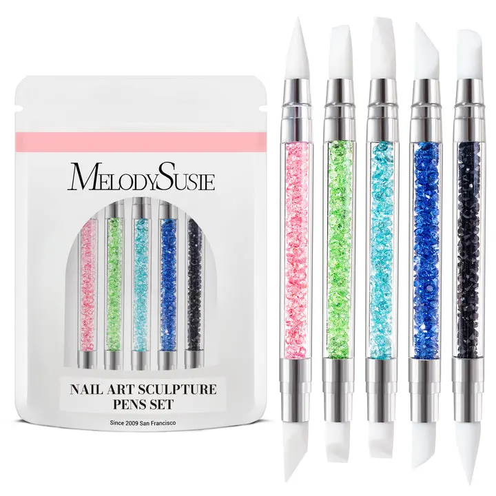 MelodySusie Nail Art Sculpture Pen Acrylic Dual Tipped Brushes | For Resin Nail Art Tools for Design Nail Foil Carving Drawing Effect Shaping Drawing