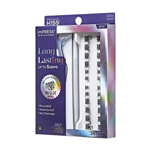 KISS imPRESS Falsies Self-Adhesive False Eyelashes, Long-Lasting, Demi Bold