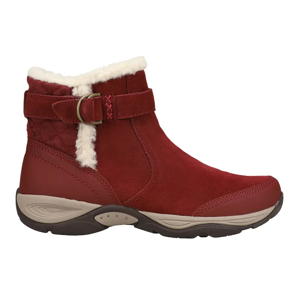 Easy Spirit Womens Elk Pull On Round Toe Casual Boots Ankle Low Heel 1-2" - Red