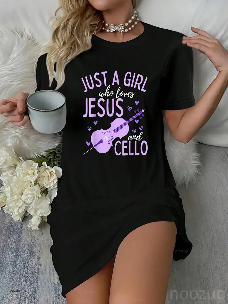 Just A Girl Who Loves Jesus and Cello Cellist Christian Casual Dress