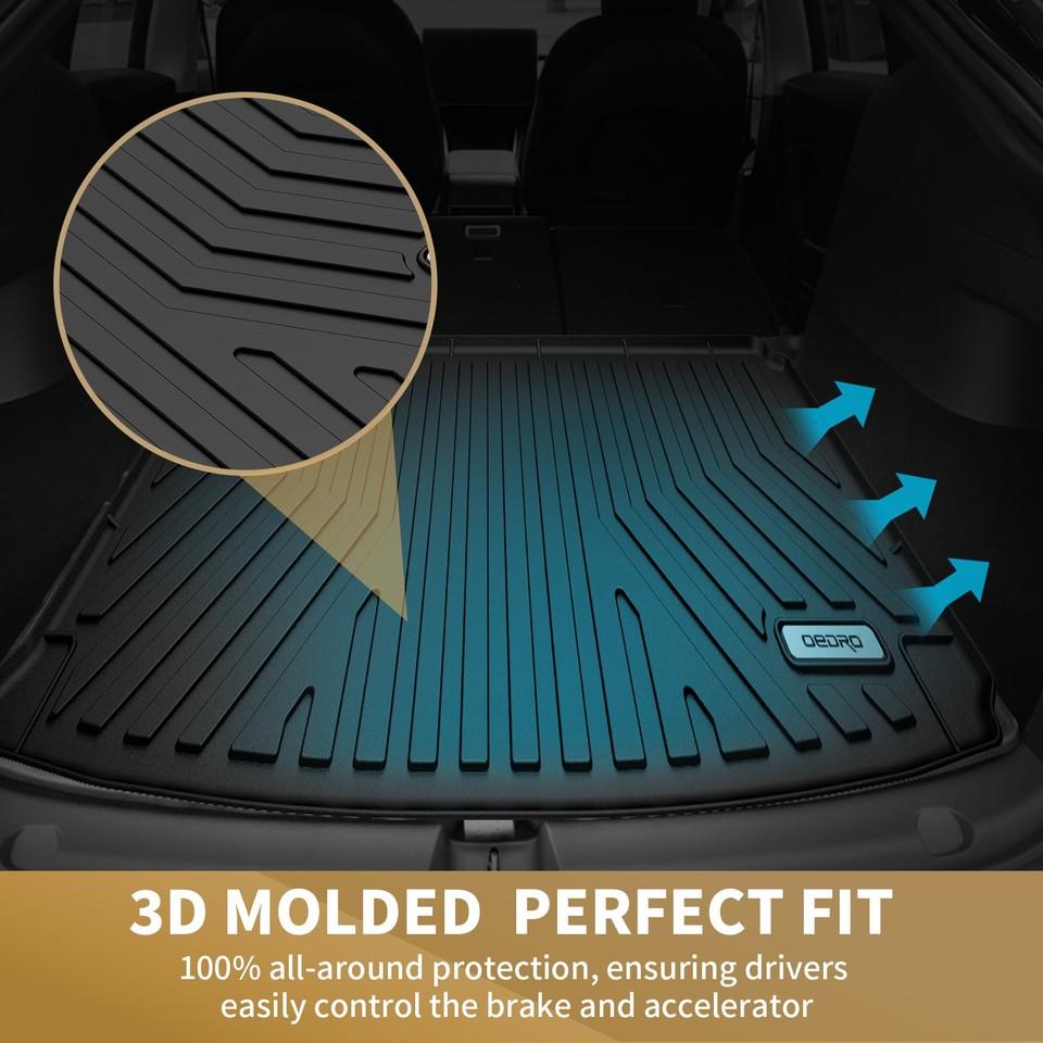 YITAMOTOR Floor Mats & Cargo Liner Fit for 2021-2025 Jeep Grand Cherokee L (ONLY for 6 Seat), TPE All Weather Custom Fit 3 Row Floor Liners and Trunk Liner,(Without Center Console)