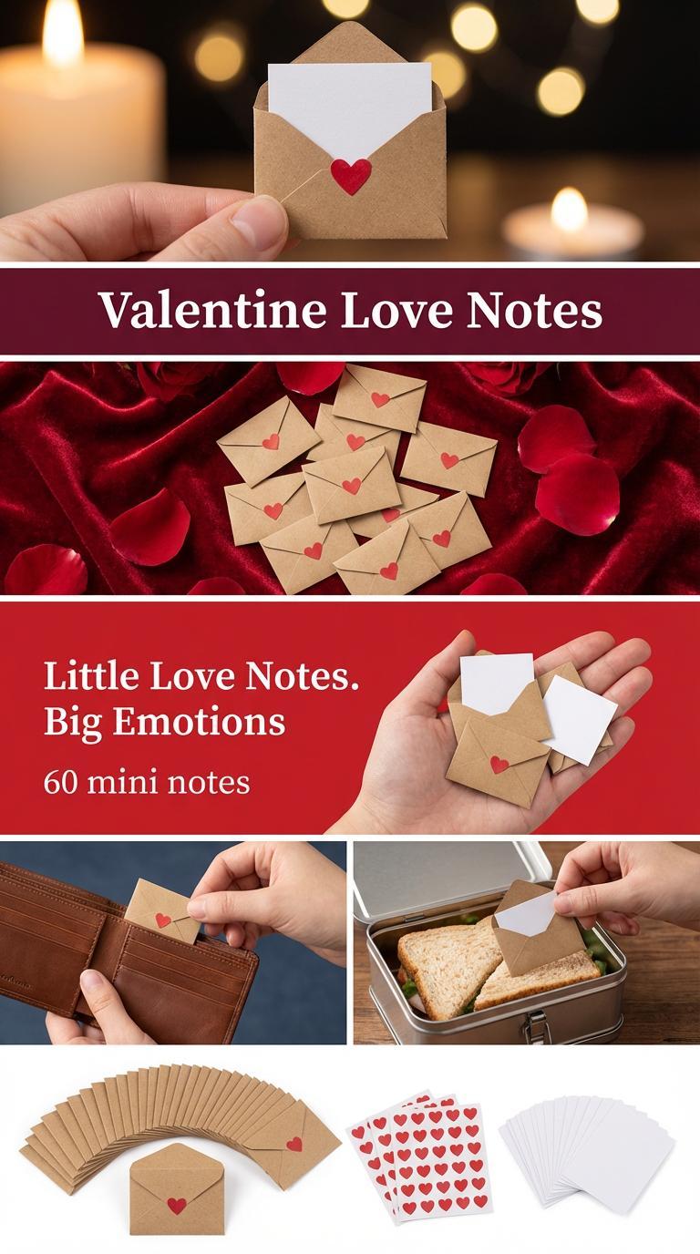 DIY Love Notes Box - Mini Blank Cards & Envelopes for Him Her - Cute ...