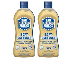 Bar Keepers Friend Soft Cleanser 13 oz - Gentle Cleaner for Porcelain Tiles, Stainless Steel, Enamel, and Corian Countertops - Removes Rust, Stains, and Tarnish - Safe for Non-Stone Surfaces