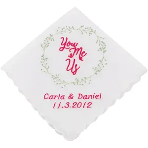 Personalized You, Me, Us Wedding Handkerchief