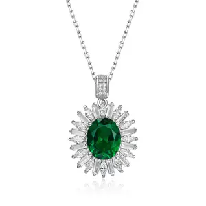 Vintage Crown Emerald Necklace