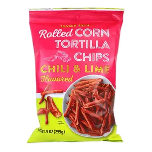Trader Joe's Chili and Lime Flavored Rolled Corn Tortilla Chips, Snacks, 9 oz. Crunchy Crispy Trader Joe's Chili and Lime Flavored Rolled Corn Tortilla Chips, Snacks, 9 oz. Crunchy Crispy