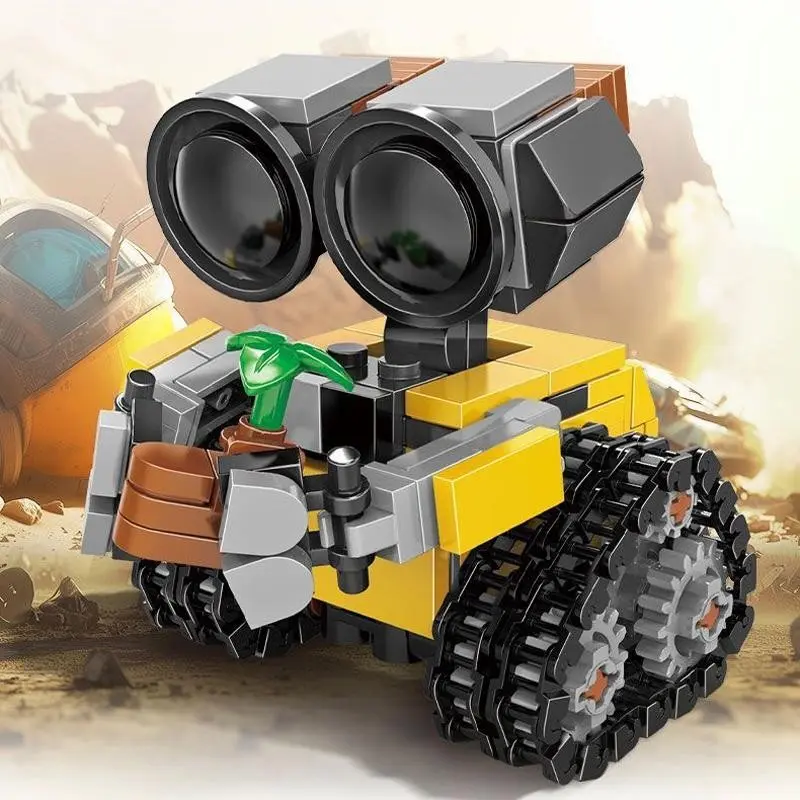 Cute Mini Robot DIY Building Model Kit, Desktop Decoration Collectible Figurine, Fun Assembly Set, Creative Building Set, Block Set, Holiday & Birthday Gift, DIY Kits