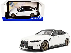 2024 BMW M3 Competition Alpine White with Carbon Top 1/18 Scale Solido S1814301