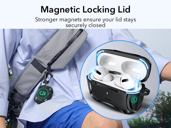 ESR for AirPods Pro 3 (2025) Case, Magnetic Lid, MagSafe Compatible, Full-Body Strong Drop Protection, Cyber Series