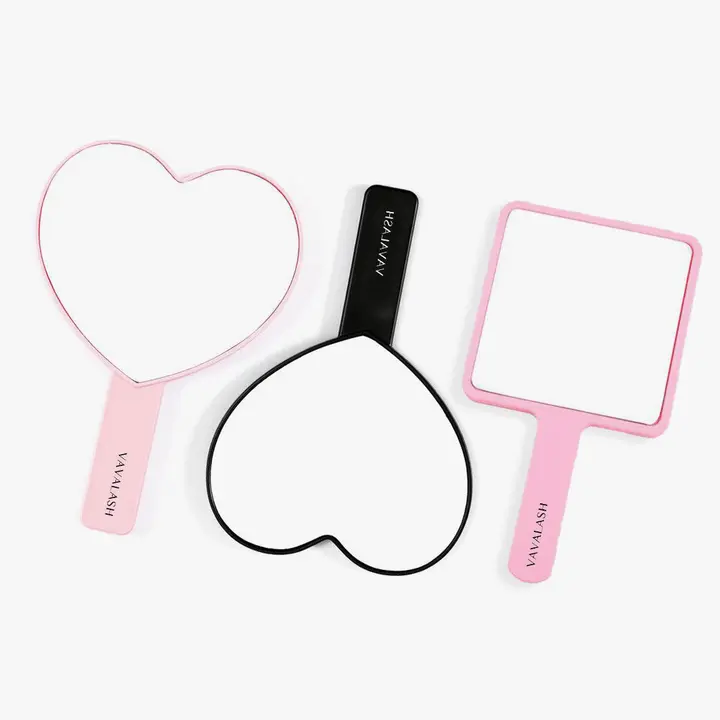VAVALASH Mini Handheld Cosmetic Mirror - Flexible, Lightweight Portable Handheld Mirror for Eyelash Extension, Beauty Care, Trolley Essential Travel Use