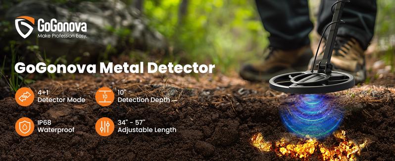 [3 OFF] Best Gift GoGonova Waterproof Metal Detector for Adults & Kids, with High Accuracy Lightweight 8" Search Coil, All Metal & Disc Modes Tool Portable
