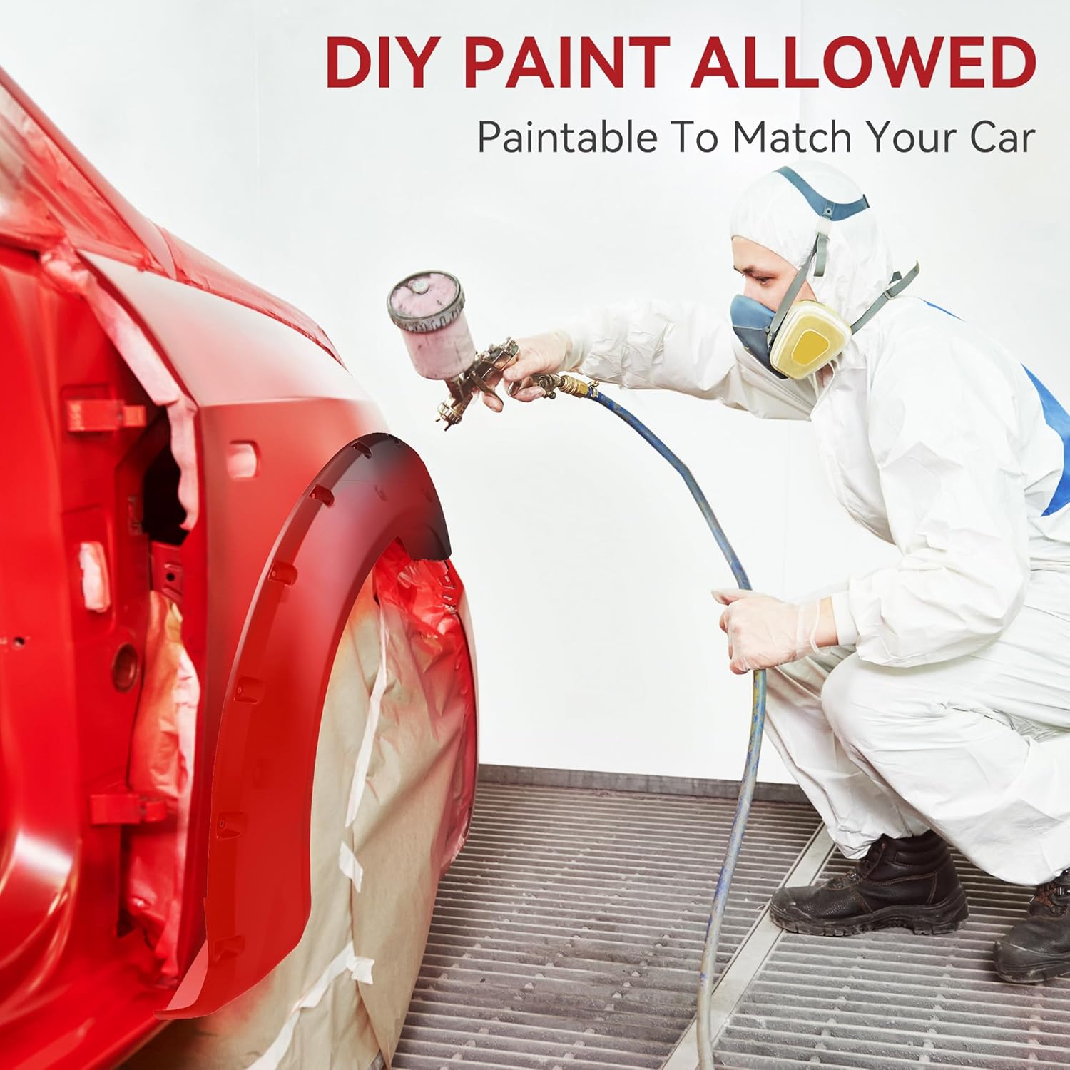 YITAMOTOR Fender Flares, Compatible with 2008-2010 Ford F-250 F-350 Super Duty, Smooth Black Finish Front Rear Wheels Pocket Rivet Style Resistant Mud Flaps