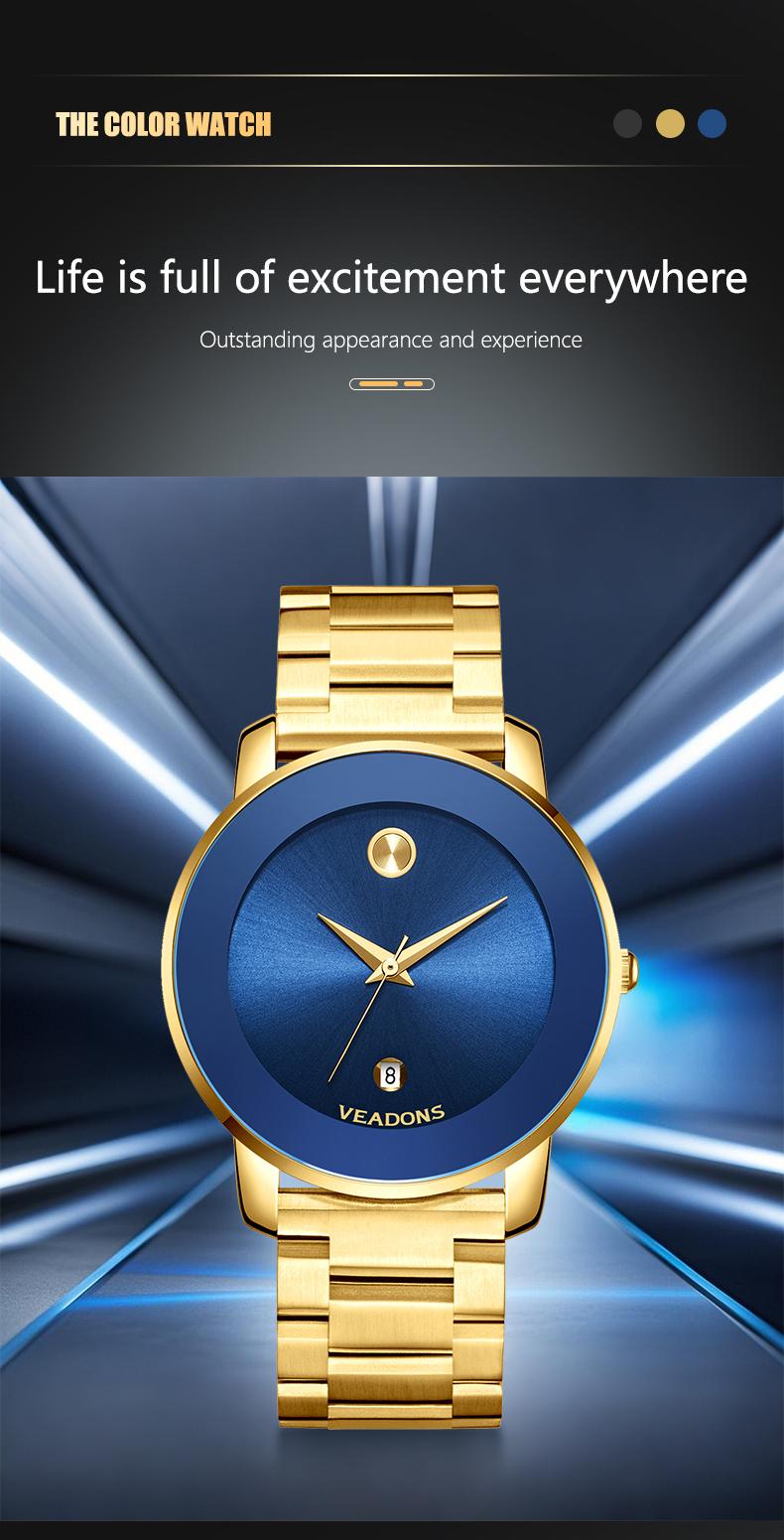 Luxury business quartz watches for ladies and gentlemen, featuring solid stainless steel straps, calendar function, and water resistance. With a minimalist design, they are elegant and durable, suitable for daily wear.