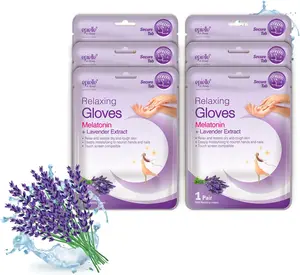 Epielle Relaxing Hand Mask 6 Pairs, Soften and Restore with Melatonin & Lavender Extract, Deep Moisturizing Gloves for Dry, Cracked Hands, Self Care Gifts for Women, Spa Kit, Stocking Stuffers