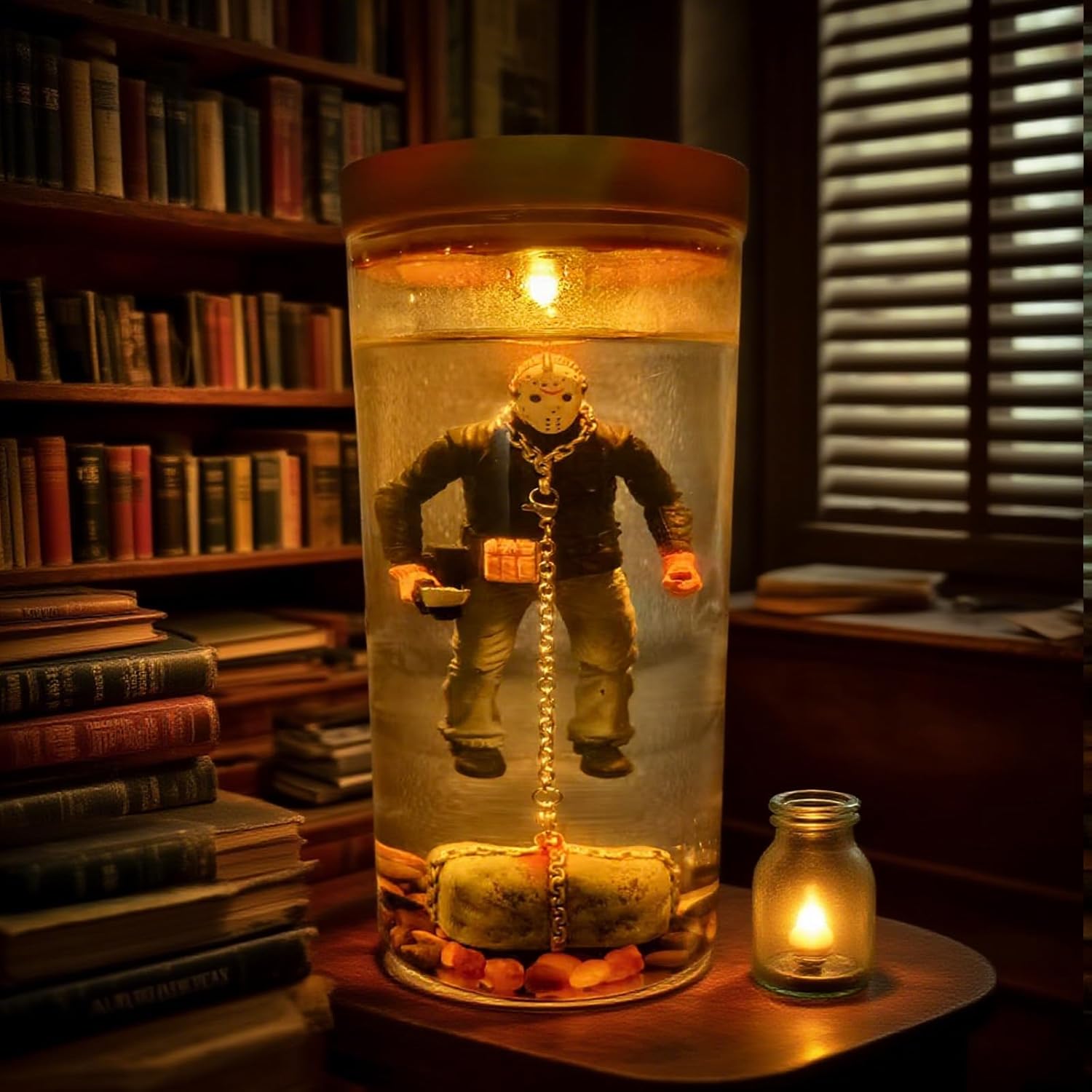 Horror Movie Character Water Lamp - 9-inch Crystal Lake Diorama LED Night Light with Action Figure Halloween Home Decor Gift Decorative Centerpieces Led Color Changing Usb Powered Neon Horror Movie Character Water Lamp - 9-inch Crystal Lake Diorama LED Night Light with Action Figure Halloween Home Decor Gift Decorative Centerpieces Led Color Changing Usb Powered Neon